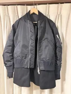 sacai】MA-1ドッキングミリタリーコート ブラック - メルカリ