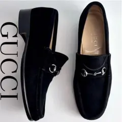 【極美品】GUCCI グッチ ホースビット スエード ローファー レディース 黒