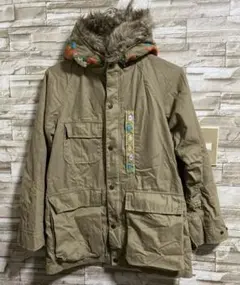 カーキ フード付きモッズコート