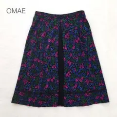 フレアスカート 大きいサイズ【XL】派手 花柄 総柄 レトロ 婦人服 細見え