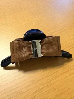 ブラウンリボン　ヘアクリップ