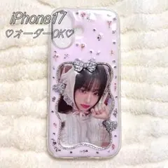 iPhone ケース カバー 17 スマホケース デコ電 キラキラ フラワー