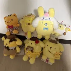 ポムポムプリン ぬいぐるみ マスコット 7点セット