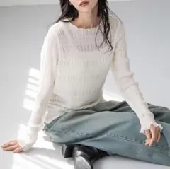 LOWRYS FARM シアーシャーリングプルオーバーLS 【汚れあり】