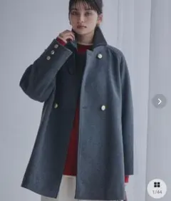 美品　THE SHOP TK 　ウールライク　スタンドカラーコート　金釦