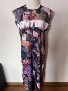 ノントーキョー　転写リブ半袖ロングワンピース ノントーキョー 転写リブ半袖ロングワンピース NON TOKYO(ノン