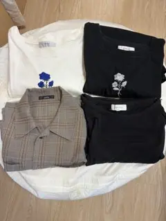 Tシャツ セット売り ADRER モード系 韓国系 バラT