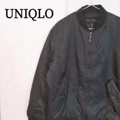 ユニクロ MA-1 ブルゾン ブラック ジップアップ 洗える 大きいサイズ XL