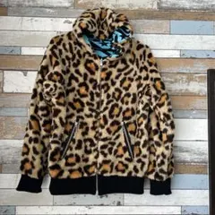 rna slang アールエヌエースラングヒョウ柄フリースジャンパー　パーカー