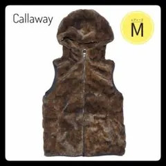 【良品】キャロウェイ フェイクファー フーディーベスト M レディース ゴルフ