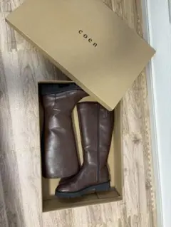 coen ブラウン ロングブーツ Lサイズ