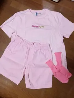 ☆スポンジボブ ルームウェアセット ピンク（Lサイズ？）•*¨*•.¸¸♬︎