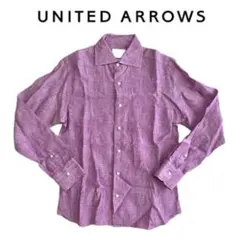 UNITED ARROWS リネンシャツ 紫 XS メンズ 長袖 麻100%のサムネイル