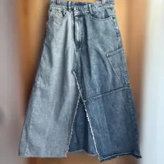 Niko and… デニムパッチワークロングスカート