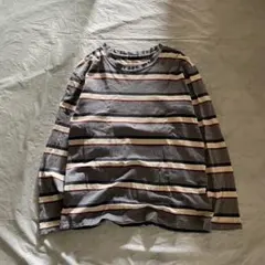 90s old uniqlo multi stripe l/s tee