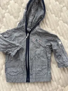 familiar ストライプ柄 フード付きアウター 80