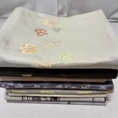 麻*-様 ま-726 帯　京袋帯　名古屋帯　素材色々　まとめ売り　8枚