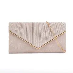 〇パーティバッグ　ショルダーバッグ　クラッチバッグ　シャンパンゴールド　結婚式