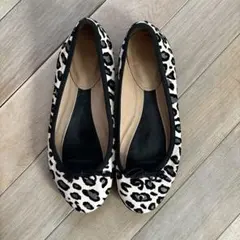 レーヴダンジュール バレーシューズ バレーフラット ブラックベージュ 39