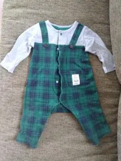 ベルメゾン ロンパース チェック柄