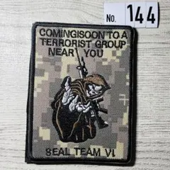 刺繍ワッペン ベルクロ付☆ネイビーシールズ TEAM6 DEVGRU 死神