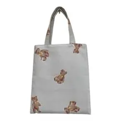 ミニトートバッグ　(テディベア柄　G) 内ポケット付き