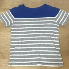 GapKids 半袖Tシャツ グレー/ブルー ストライプ 120cm