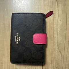 COACH 二つ折り財布　ブラウン&ピンク