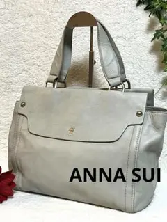 ANNA SUI ハンドバッグ トートバッグ レザー A4 大容量 金ロゴ