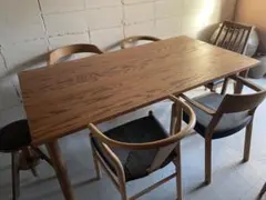 美品　ACTUS アクタス SOUP オーク無垢材　ダイニングテーブル　Rレッグ