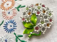 アメリカ ビンテージ フラワー ブローチ アンティーク USA レトロポップ 花