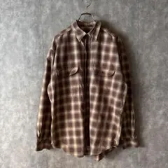 I*P様 Eddie Bauer チェックシャツ M ブラウン系　Wポケット　メ