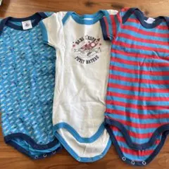 PETIT BATEAU ボディスーツ 3枚セット 6m