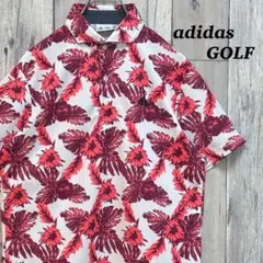 アディダス　adidas GOLF 花柄　ポロシャツ　半袖　総柄　M