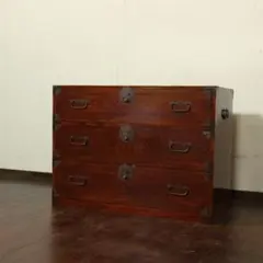 丸金具庄内箪笥　4杯　タンス　収納　古家具　古民家　時代家具 丸金具 前欅庄内箪笥 抽斗4杯 タンス 収納 - メルカリ