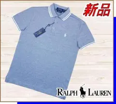 【新品】ポロラルフローレン半袖ポロシャツストレッチ鹿の子ポニー紺S/US:XS