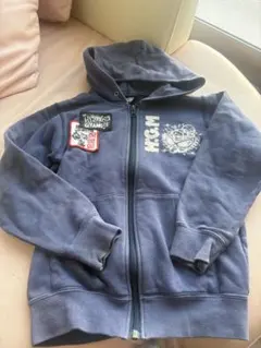 ヒスミニ　フード付きパーカー ダークブルー