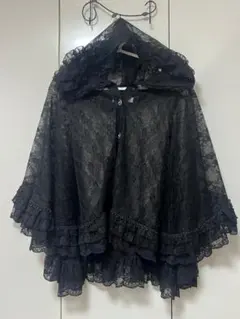 TRALALA レース フード付き カーディガン 黒のサムネイル
