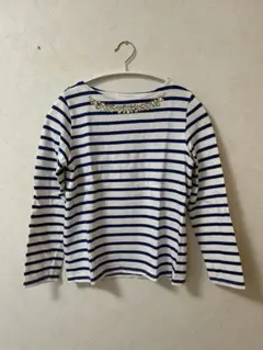 ビジュー付き　ボーダーカットソー