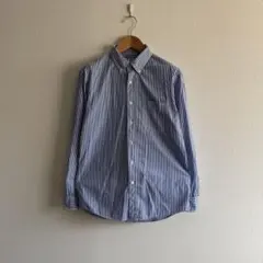 美品⭐️ UNIQLO ボタンダウンシャツ　ストライプ　S 青　ユニクロ