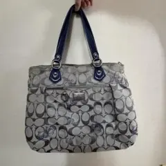 【COACH】コーチ シグネチャー トートバッグ 肩掛け ブルー F18711