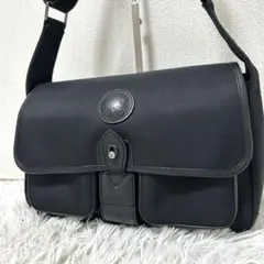 【美品✨メッセンジャー/大容量】ハンティングワールド　ショルダーバッグ　黒　人気のサムネイル