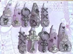 地雷系 量産型 ピンク ネイルチップ