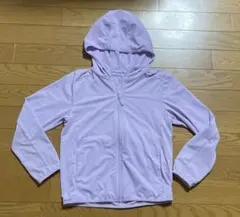 美品　ユニクロエアリズム 薄紫 ラベンダー　UVパーカー 130サイズ