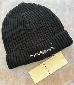 大人もOK! Marni マルニ 刺繍ロゴ リブ ニット帽 ニットキャップ