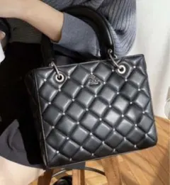 キルティングビジュー トート ナイスクラップ ショルダー付き 黒 ナイスクラップ