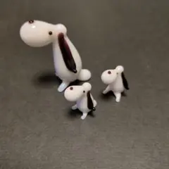 ガラス製　犬フィギュア　3点セット