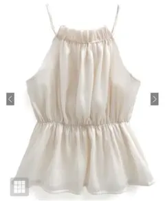 GRL グレイル ホルターネックオーガンジーペプラムトップス[ac2397]