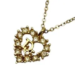 美品◎ クリスチャンディオール ハート ラインストーン ロゴ ヴィンテージ