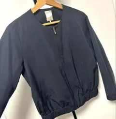 Techichi テチチ　ノーカラー　ブルゾン　ネイビー　M